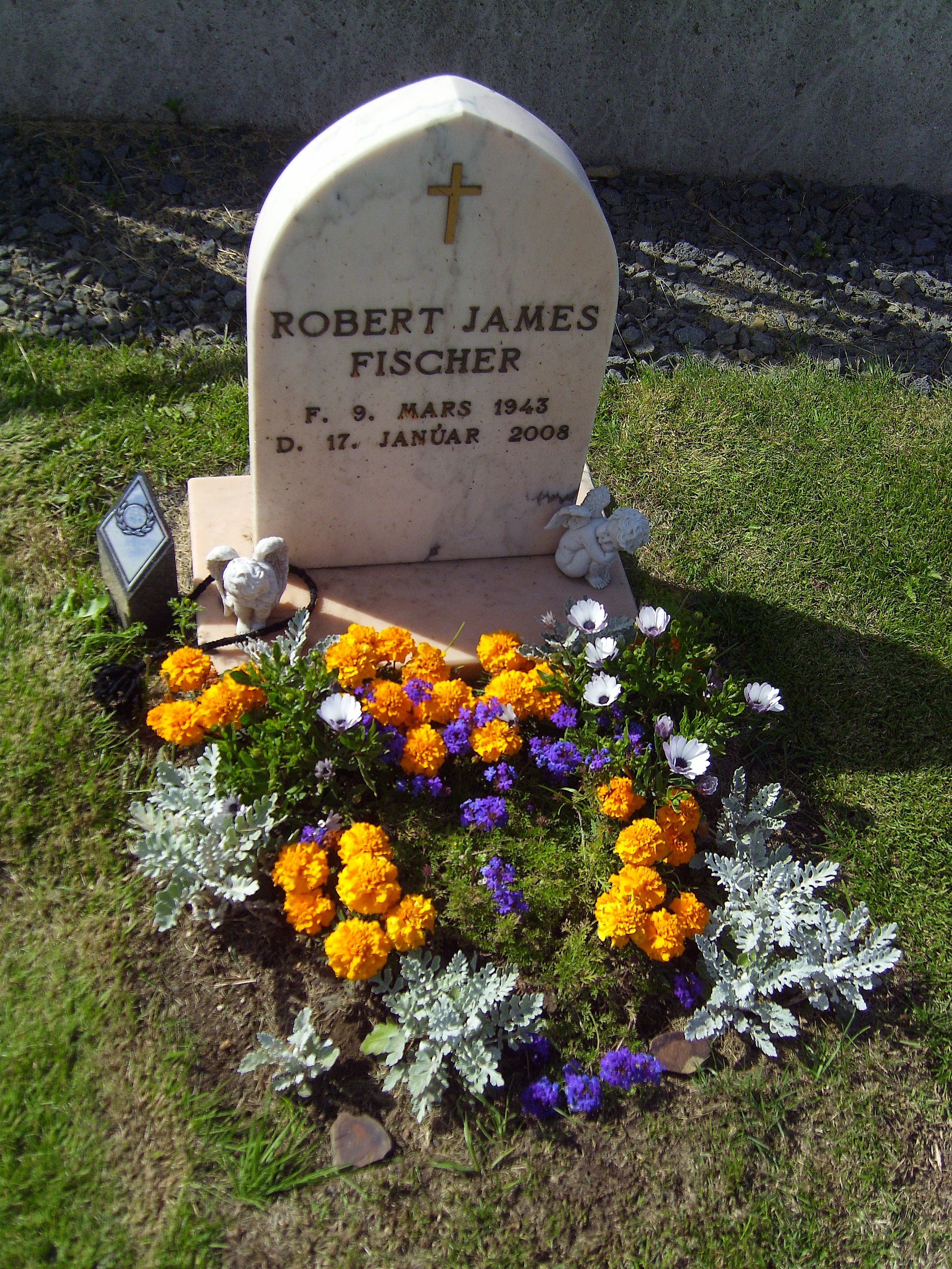 Bobby Fischer's grave in Selfoss, Iceland